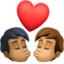 kiss: person, person, medium-dark skin tone, medium skin tone on Facebook
