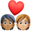 couple with heart: person, person, medium-dark skin tone, medium-light skin tone on Facebook