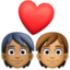 couple with heart: person, person, medium-dark skin tone, medium skin tone on Facebook