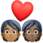 couple with heart: person, person, medium-dark skin tone, dark skin tone on Facebook