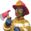 firefighter: dark skin tone on Facebook