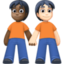people holding hands: dark skin tone, light skin tone on Facebook