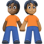 people holding hands: dark skin tone, medium-dark skin tone on Facebook