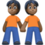 people holding hands: dark skin tone on Facebook