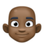 person: dark skin tone, bald on Facebook