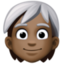 person: dark skin tone, white hair on Facebook