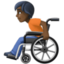 person in manual wheelchair: dark skin tone on Facebook
