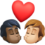 kiss: person, person, dark skin tone, medium-light skin tone on Facebook