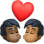 kiss: person, person, dark skin tone, medium-dark skin tone on Facebook
