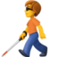 person with white cane on Facebook