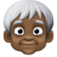 older person: dark skin tone on Facebook