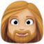 woman: medium-light skin tone, beard on Facebook