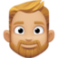man: medium-light skin tone, beard on Facebook