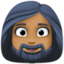 woman: medium-dark skin tone, beard on Facebook