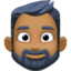 man: medium-dark skin tone, beard on Facebook