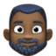 man: dark skin tone, beard on Facebook
