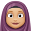 woman with headscarf: medium-light skin tone on Facebook