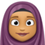 woman with headscarf: medium skin tone on Facebook