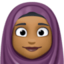 woman with headscarf: medium-dark skin tone on Facebook