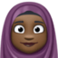 woman with headscarf: dark skin tone on Facebook