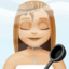 woman in steamy room: medium-light skin tone on Facebook