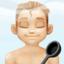man in steamy room: medium-light skin tone on Facebook