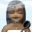 woman in steamy room: dark skin tone on Facebook