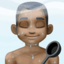 man in steamy room: dark skin tone on Facebook