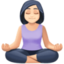 woman in lotus position: light skin tone on Facebook