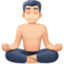 man in lotus position: light skin tone on Facebook