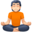 person in lotus position: light skin tone on Facebook