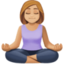 woman in lotus position: medium-light skin tone on Facebook