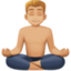man in lotus position: medium-light skin tone on Facebook
