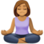 woman in lotus position: medium skin tone on Facebook