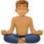 man in lotus position: medium skin tone on Facebook