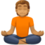 person in lotus position: medium skin tone on Facebook