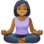 woman in lotus position: medium-dark skin tone on Facebook