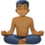 man in lotus position: medium-dark skin tone on Facebook