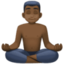 man in lotus position: dark skin tone on Facebook
