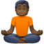 person in lotus position: dark skin tone on Facebook