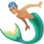 merman: medium-light skin tone on Facebook