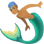 merman: medium skin tone on Facebook