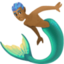 merman: medium-dark skin tone on Facebook