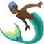 merman: dark skin tone on Facebook