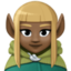 woman elf: dark skin tone on Facebook