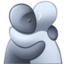 people hugging on Facebook