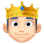 person with crown: light skin tone on Facebook