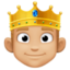 person with crown: medium-light skin tone on Facebook