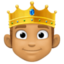 person with crown: medium skin tone on Facebook