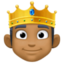 person with crown: medium-dark skin tone on Facebook